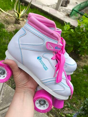 детские коньки: Ağ və çəhrayı rənglərdə, dörd təkərli "Chicago Skates" markalı — 5