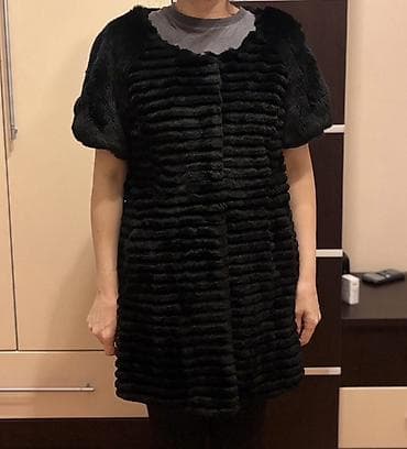 kurklər: Qara rəngdə qısqol dovşan kürk - Model: qolsuz/kısa qollu, dizə — 3