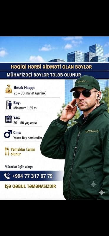 muhafizə is: Mühafizəçi vakansiyası – Həqiqi hərbi xidməti olan bəylər - Əmək — 1