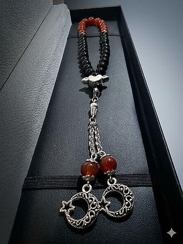 Наручные часы: Lüks təsbeh seti – ağac naxışlı taxta qutu və təbii daşlardan təsbeh — 3