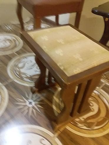 cofee: Mebel dəsti – qəhvə masasə və taburet - Material: Ağac (təbii ağac — 2