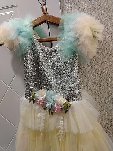 Tikinti və təmir: Uşaq üçün bayram/gecə paltarı - Model: çoxqatlı tül ətəkli, payetkali — 3