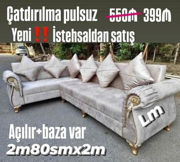 Divanlar: Künc divan, Yeni, Açılan, Bazalı, Vеlur parça, Pulsuz çatdırılma — 1