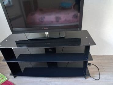 подставка для цветов: Б/у, Прямой ТВ стенд, С полками, Стеклянный — 2