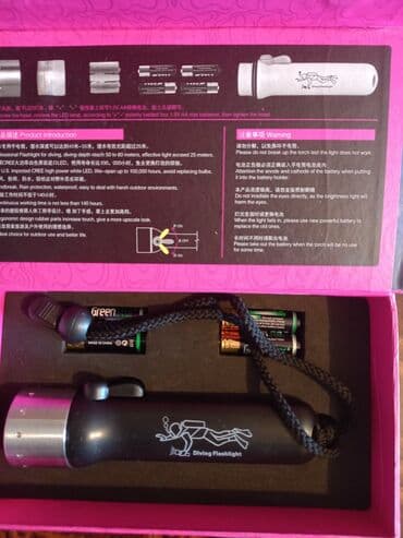 Xüsusiyyətlər: Model: CREE-Q5 Su altı fənər 4 ədəd adi batareya ilə