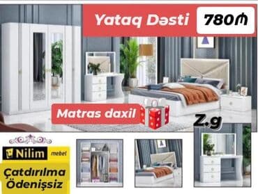 masa dəstləri: İkinəfərlik çarpayı, Dolab — 1