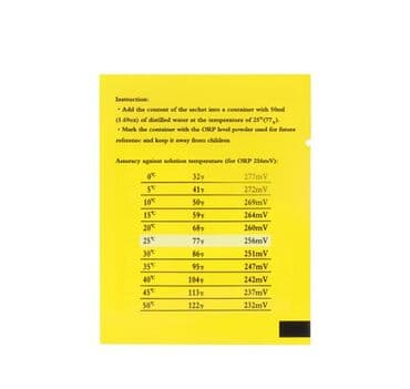 distille su: ORP korreksiyası bufer pudrası. ● Tərkibi: ORP Kalibrləmə Pudrası — 3