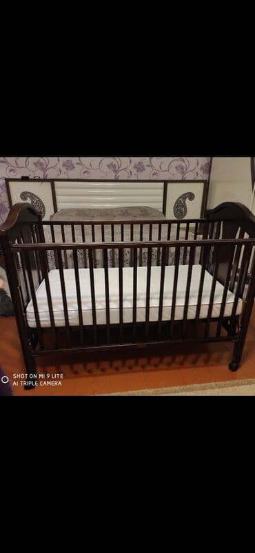 синтепоновая подушка: Для девочки и мальчика, Колыбель, С матрасом, Без механизма качания — 1