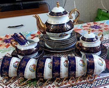 Çay dəsti, rəng - Qızılı, Farfor, 6 nəfərlik — 2