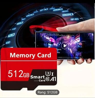 Mikro sd kartlar say var 64gb - 8 AZN 128gb - 15 azn 256gb - 20 azn