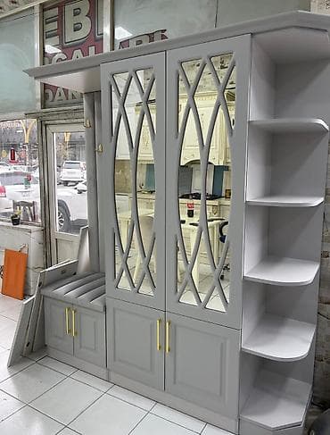 2 qapılı, Güzgülü, Boz, Digər material, Açılan, Düz dolab