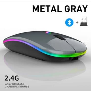 kabelsiz internet bakı: 2.4 wireless mouse. RGB rəngli işıq. USB və Bluetooth ilə kabelsiz — 3