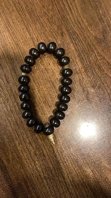 bijuteryalar: Taxta təsbeh dəsti - Material: taxta muncuqlar (tünd qəhvəyi və — 1