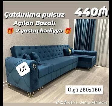 metbex mebli: Künc divan, Yeni, Açılan, Bazalı, Parça, Şəhərdaxili pulsuz çatdırılma — 1