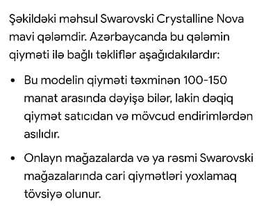 rengli qelem: Yenidir, öz futlyarında və hədiyyəlik paketində. SWAROVSKİ Bəzəkli — 4