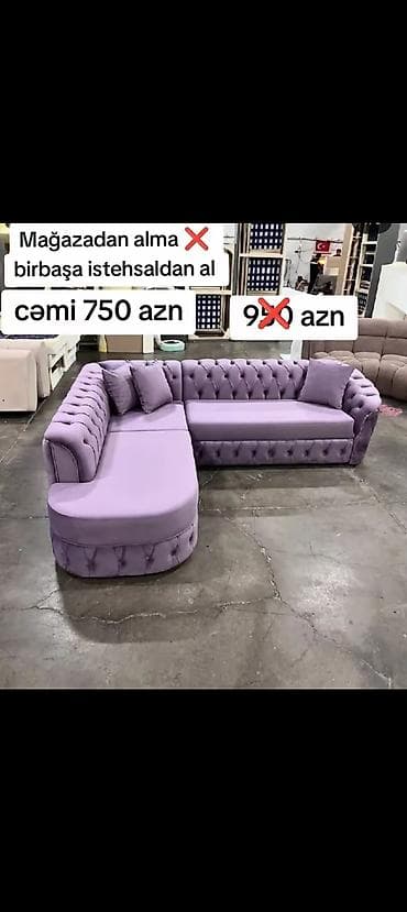 Künc divan, Yeni, Vеlur parça, Şəhərdaxili pulsuz çatdırılma