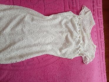 Ağ rəngli zərif ziyafət/libas - Model: balıq kəsimli, dizdən aşağı