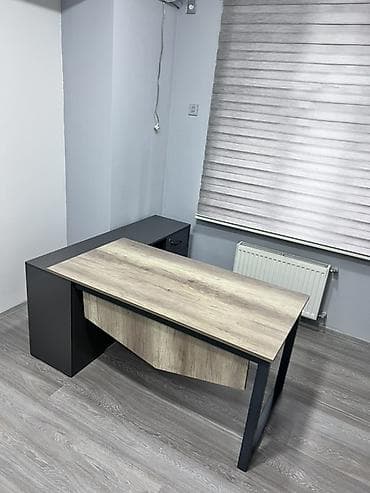 Masa dəsti – ofis üçün müasir dizayn - Material: ağac teksturalı