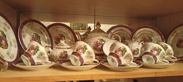 Tava-qazan: Çay dəsti, rəng - Bənövşəyi, Farfor, 6 nəfərlik — 1