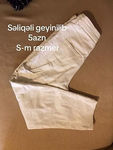 etekler: Qadın geyim dəsti – S-M razmer - Qara şalvar: rahat kəsim, arxa — 2