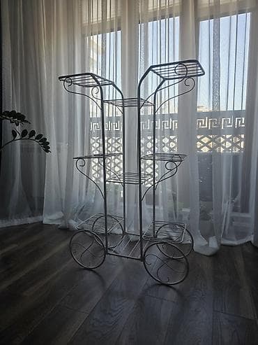 semicka gulu: Metall bitki stendi – dekorativ “velosiped” dizaynı - Material — 1