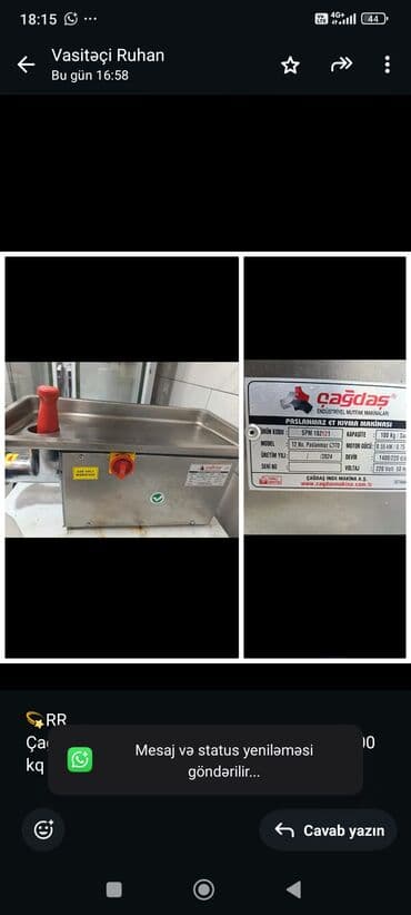 💫RR Çağdaş firmasinin et ceken masini saatda 100 kq et cekir Qiymet — 1