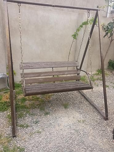 balkon ucun stol stul: Skamya-yelləncəl, Zontiksiz, Metal — 2