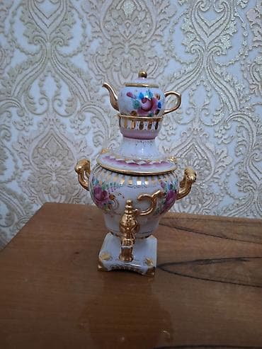 Porselen mini samovar-çaydan dəsti - Material: yüksək keyfiyyətli — 4