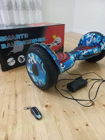 hover bohart: Smart 10 Balancewheel hoverboard, mavi kamuflyaj rəngində. Redzin — 1