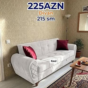 islenmis mebeller: Divan – 215 sm Qiymət: 225 AZN (şəkildə göstərilib) - Ölçü: uzunluq — 1