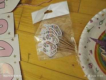 iplər: Unicorn temalı ad günü dekorasiya və süfrə dəsti - “İyi ki doğdun” — 3