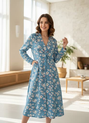 Uzun 40-42 ölçüyə gedən yaz donu. Materiali çox rahat serindir. Özünün