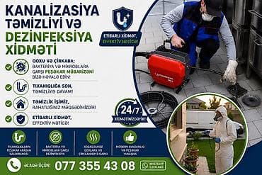 Kanalizasiya təmizliyi və dezinfeksiya xidməti. 24/7 - Qoxu və