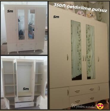 Dolablar: Yeni, 4 qapılı Düz dolab, Qarderob, paltar dolabı, Azərbaycan — 2