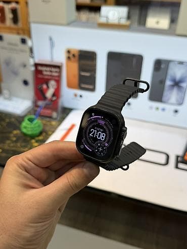 Smart saatlar: Apple Watch Ultra 2 Black Titanium Ideal veziyyetdedi. Xanim ishledib — 2