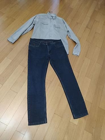 iş formasi: Kişi geyim dəsti – köynək və cins şalvar - Köynək: Açıq boz rəng — 5