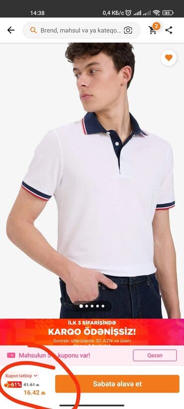 Polo köynək, Defacto, L, rəng - Ağ lalafo.az -da Polo köynək, Defacto, L, rəng - Ağ