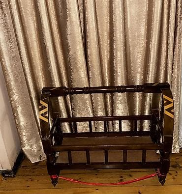ucuz taxta: Для девочки и мальчика, Четырехугольная, Колыбель, Без бортиков, Без матраса, С механизмом качания — 3