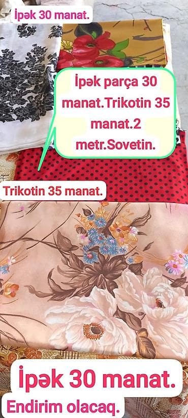 et xali ucun derman: Trikotin parça – sovet istehsalı. - Uzunluq: 2 metr - Qiymət: 35 — 2