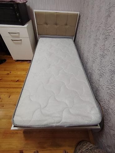 Б/у, Односпальная кровать, С подъемным механизмом, С матрасом, Без выдвижных ящиков at lalafo.az Б/у, Односпальная кровать, С подъемным механизмом, С матрасом, Без выдвижных ящиков