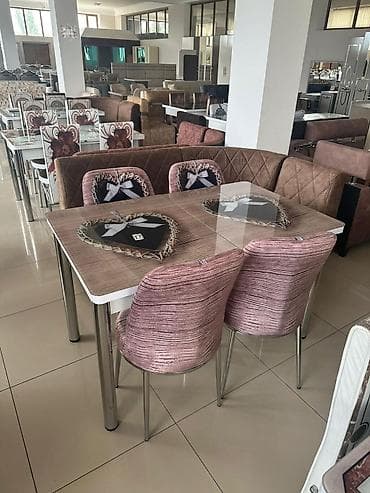 Mətbəx üçün, Açılmayan, Dördbucaq masa, 4 stul