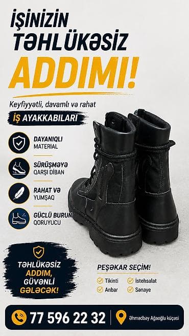 Botinkalar: Peşəkarlar üçün təhlükəsizlik iş ayaqqabıları 1ci ayaqqabi-30 AZN2ci — 3