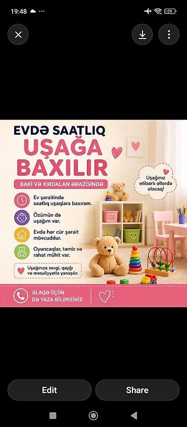 xiaomi not 9s: Ev şəraitində uşaq baxıcılığı xidməti – Bakı və Xırdalan ərazisində - — 2