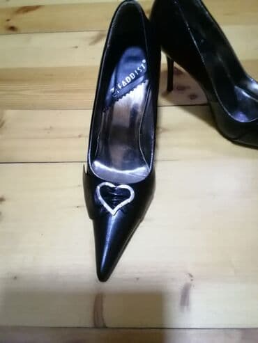 зеленые туфли: Туфли, Размер: 36, цвет - Черный, Б/у — 4