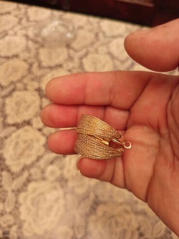 qadın üçün fiantlı sırğalar: Sırğa, Sarı qızıl — 6