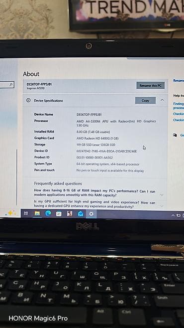 samsung s6 lite tablet: Dell Inspiron, 15.6 ", AMD A4, 128 GB — 4