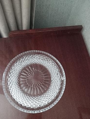 Qalin agir xrustal podnos qabi,defektsiz,diametr 25 sm,70-80 illerin — 4