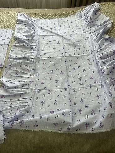 Parçalar: Bənövşəyi çiçək naxışlı yataq dəsti parçaları - Naqış və rəng: Açıq — 3