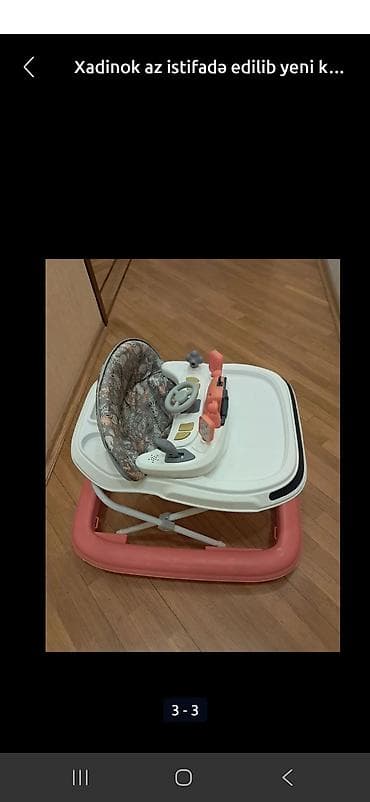 işlənmiş arisdon: Uşaq xərəkçisi (xodunok) az işlənmiş. - Rəng: ağ/göy-boz üst hissə — 3