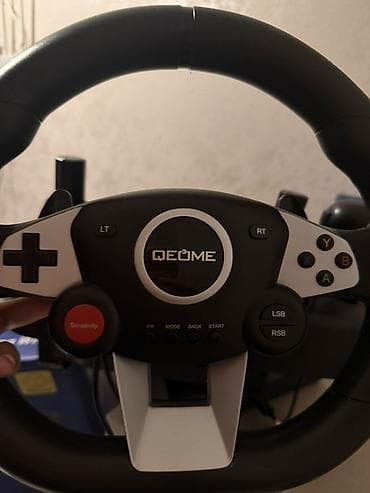 sur mikrofon: QEOME oyun sükan dəsti - Vibrasiya funksiyalı sükan: real sürüş hissi — 6